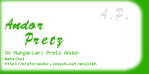 andor pretz business card